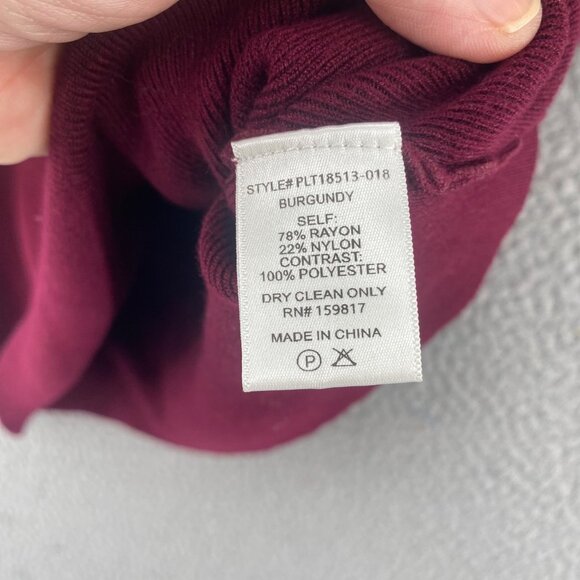 Arula Top Womens A US 14 16 Burgundy Sweater Knit Stretch Tulle Sleeve Cropped - Picture 6 of 9